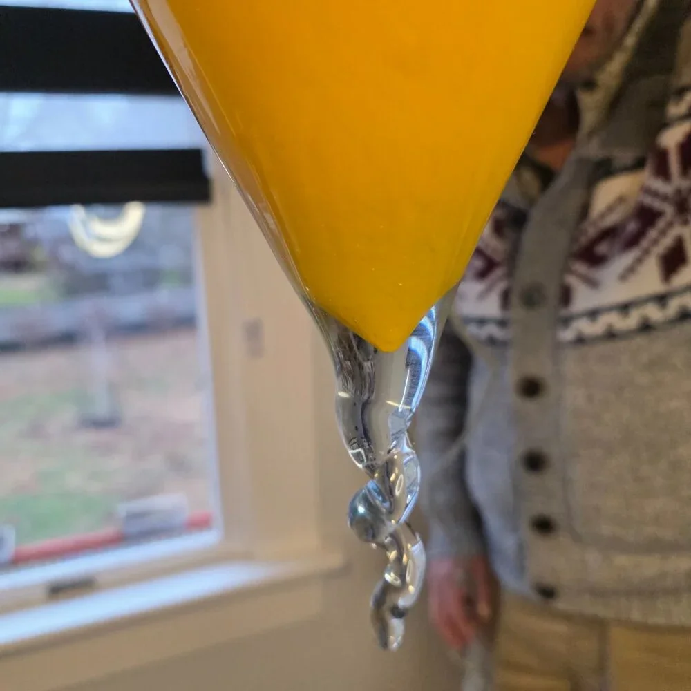 Hampton Bay Murano Style Yellow Glass Hanging Pendant NWOT